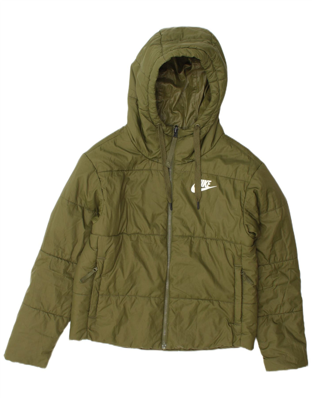 Giacca reversibile imbottita da donna Nike UK 12 poliestere verde medio