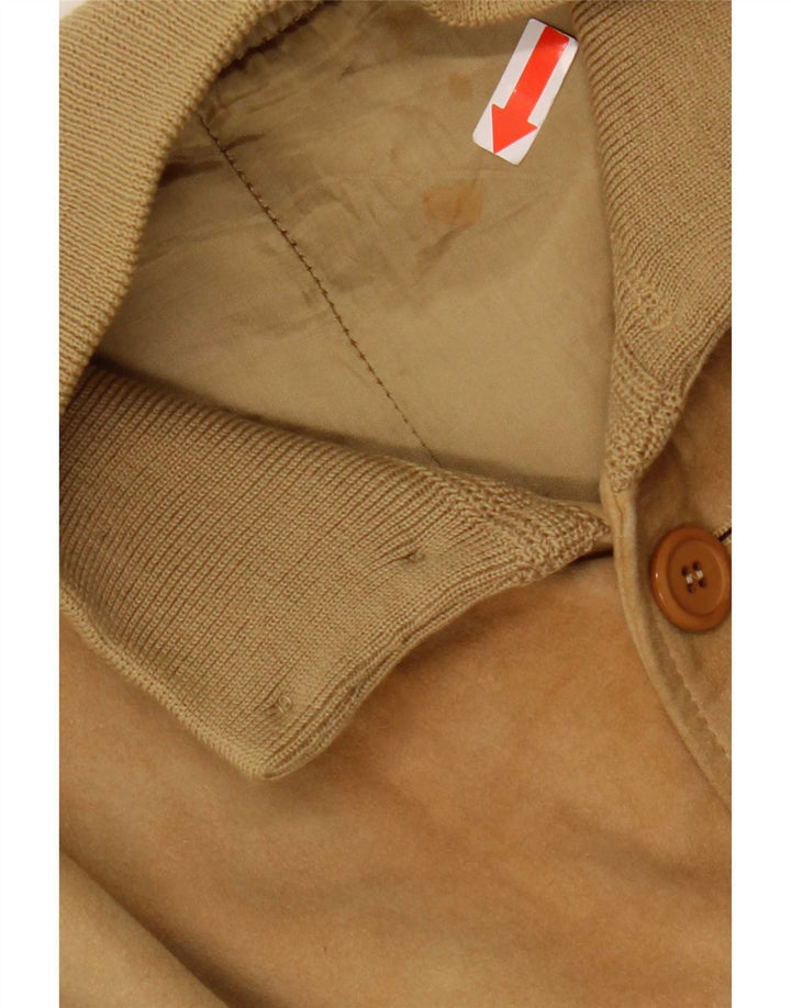 Giacca vintage da uomo in pelle scamosciata IT 56 3XL Beige