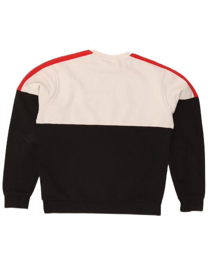 Felpa grafica da uomo Fila, maglione grande, cotone color block bianco