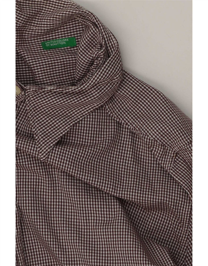 Camicia da donna Benetton UK 16 Large Marrone a quadretti