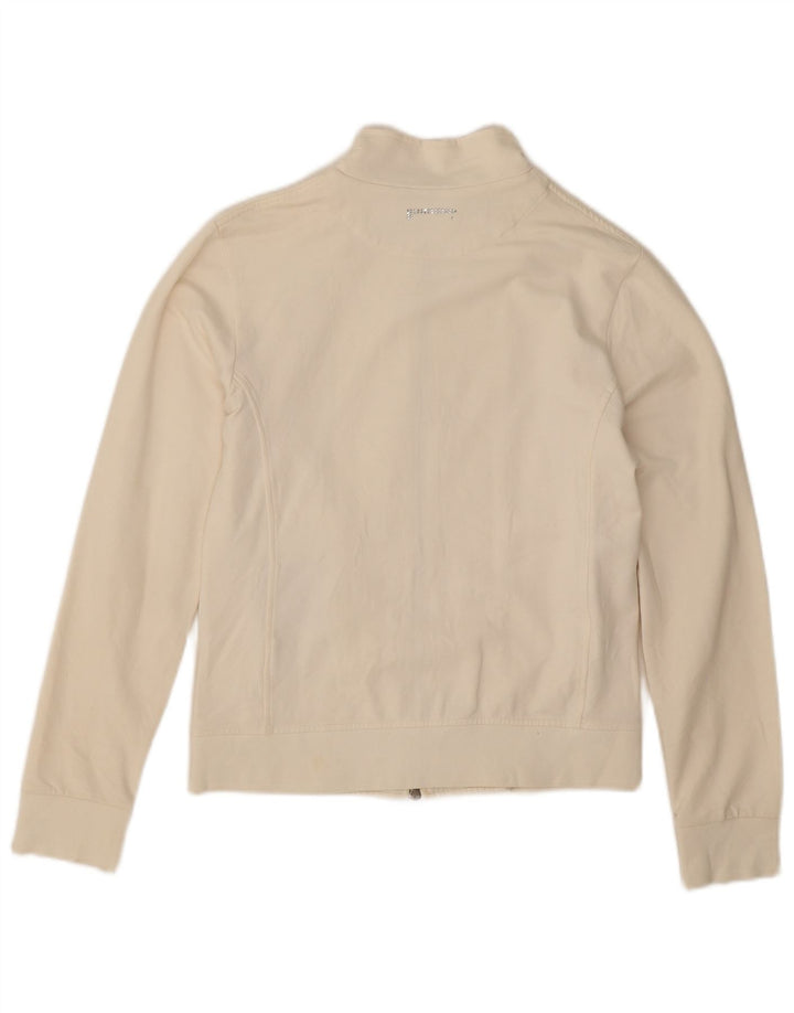 Giacca da ginnastica grafica da donna Pirelli UK 10 piccola in cotone bianco sporco