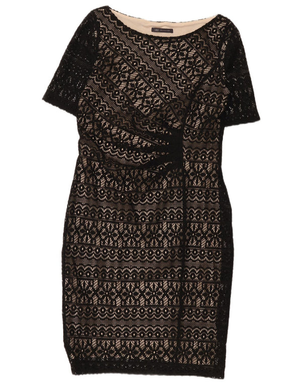 Abito tubino in pizzo da donna Marks & Spencer UK 12 medio nero floreale