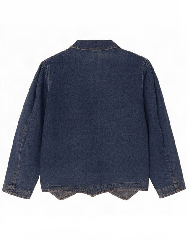 Giacca blazer vintage da donna oversize in denim con 1 bottone IT 42 Blu medio