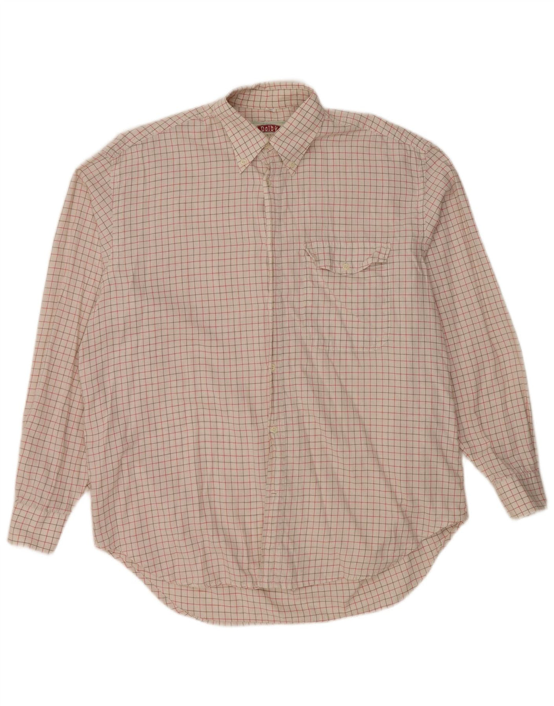 Camicia da uomo VINTAGE taglia 41 grande cotone a quadri bianchi