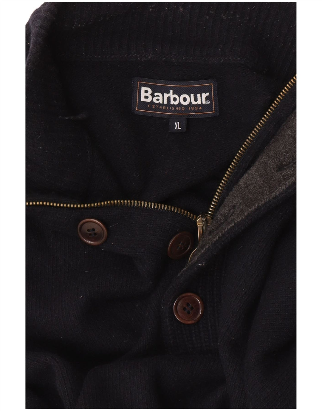 Barbour Uomo Maglione con Zip Collo Maglione XL Blu Navy