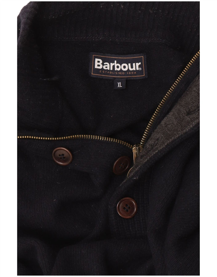Barbour Uomo Maglione con Zip Collo Maglione XL Blu Navy