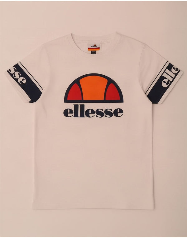 T-shirt grafica per ragazzi Ellesse Top 10-11 anni Colorblock bianco