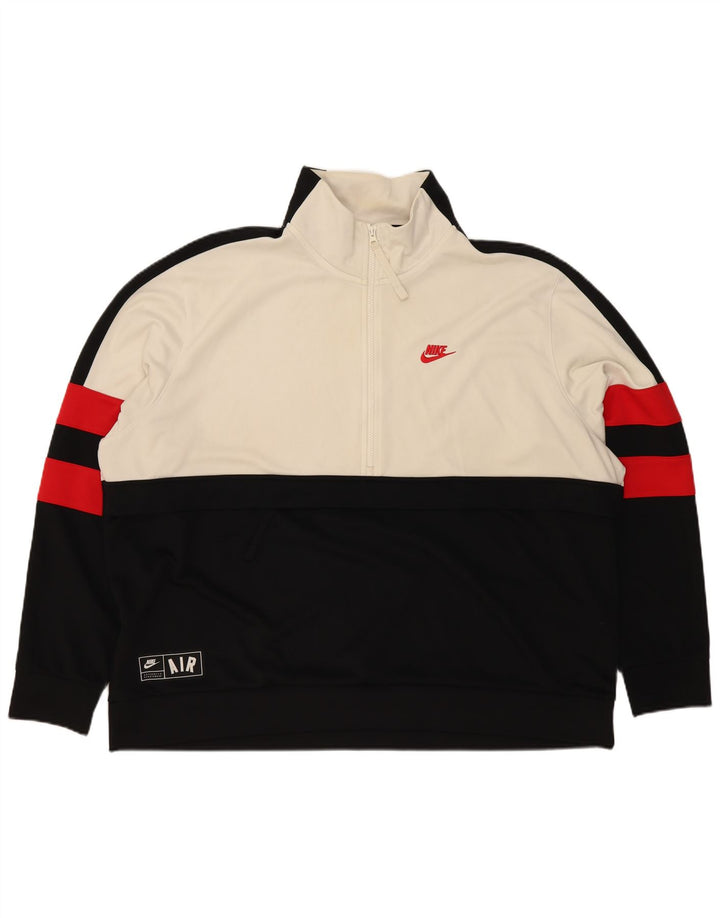 Felpa Nike Uomo con zip 1/4 maglione 2XL poliestere color block nero