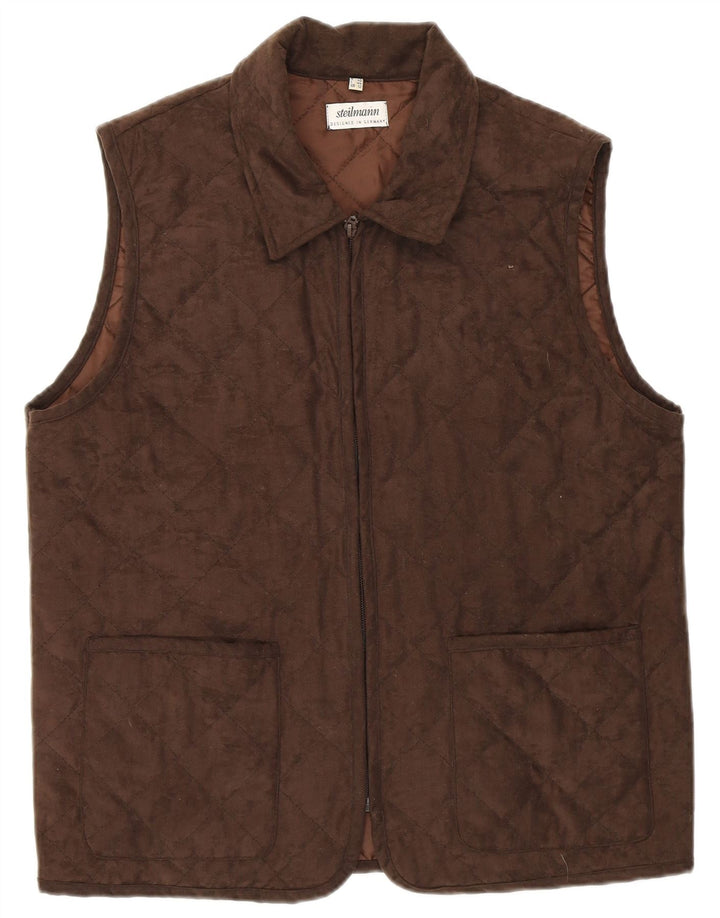 STEILMANN  Womens Quilted Gilet UK 12 Medium Brown Polyester