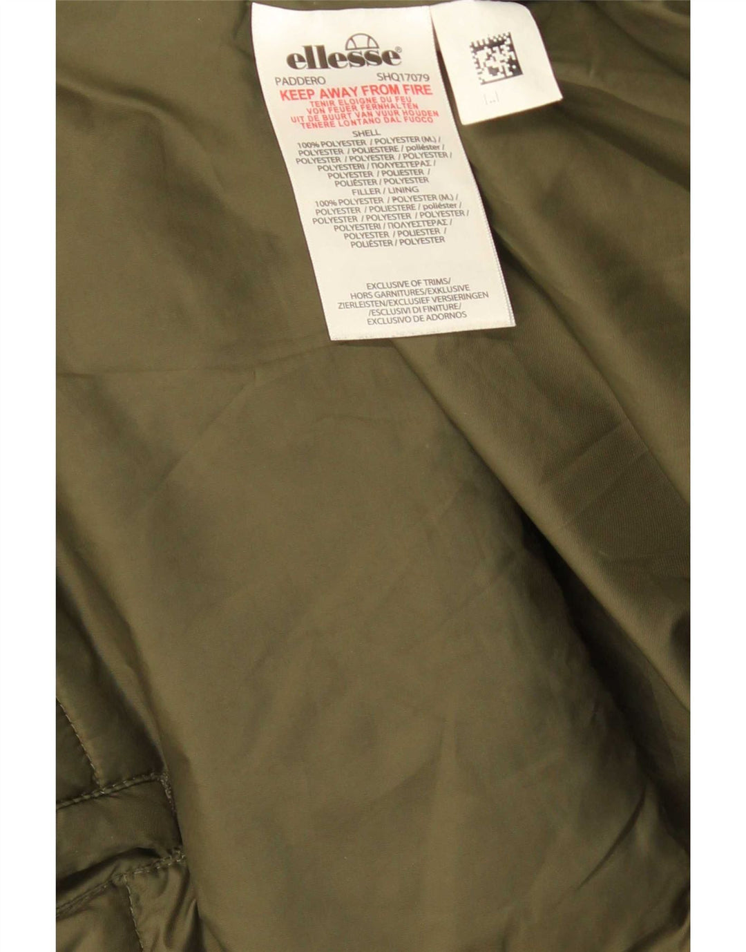 Giacca imbottita con cappuccio da uomo Ellesse UK 38 Poliestere verde medio