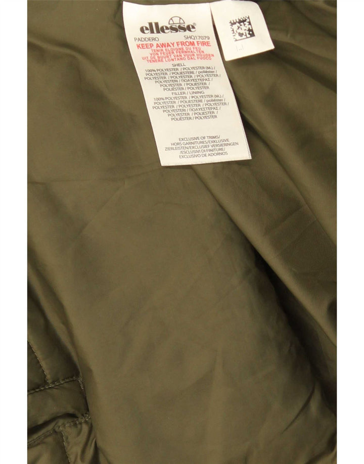 Giacca imbottita con cappuccio da uomo Ellesse UK 38 Poliestere verde medio