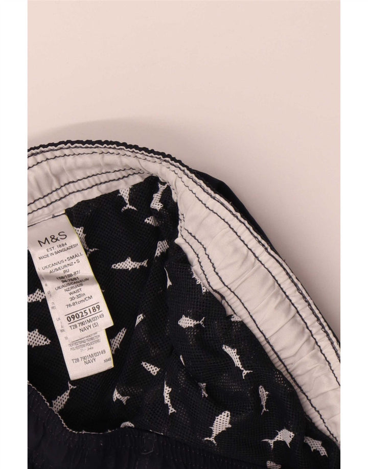 Pantaloncini da bagno da uomo Marks & Spencer piccoli in poliestere blu navy
