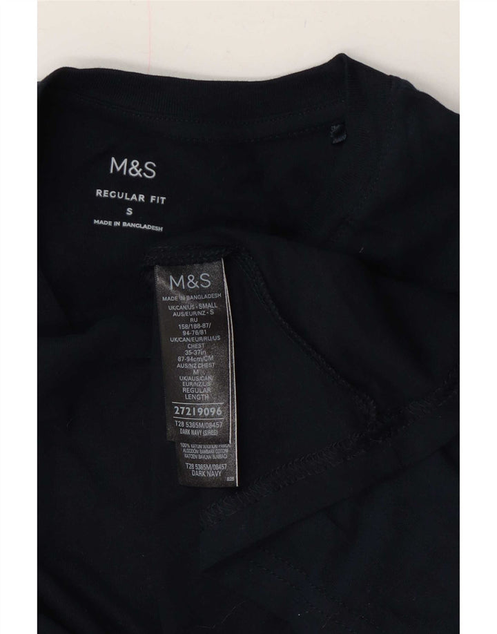 Marks & Spencer Maglia da uomo vestibilità regolare manica lunga piccola in cotone blu navy