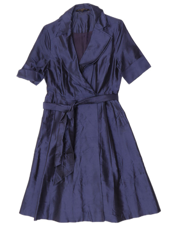 Abito avvolgente da donna Coast UK 12 medio in seta blu navy