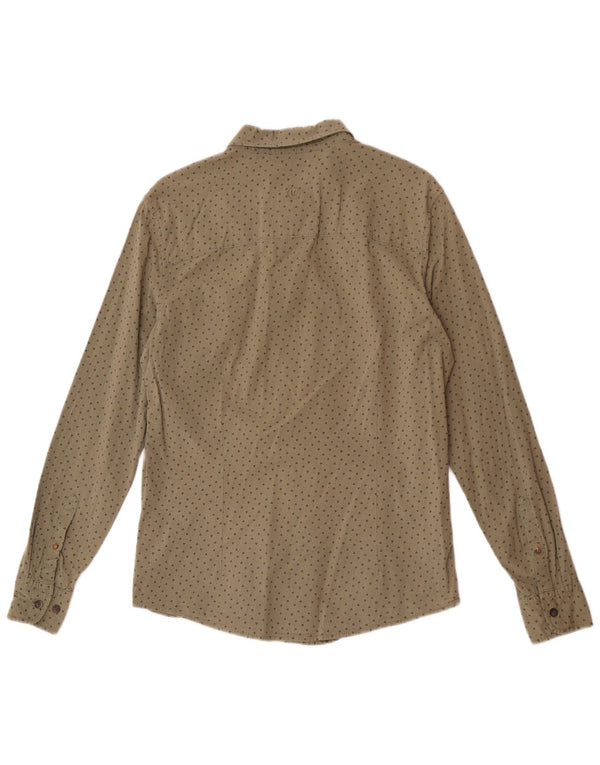 Camicia slim fit elasticizzata da uomo Fat Face in cotone geometrico verde medio