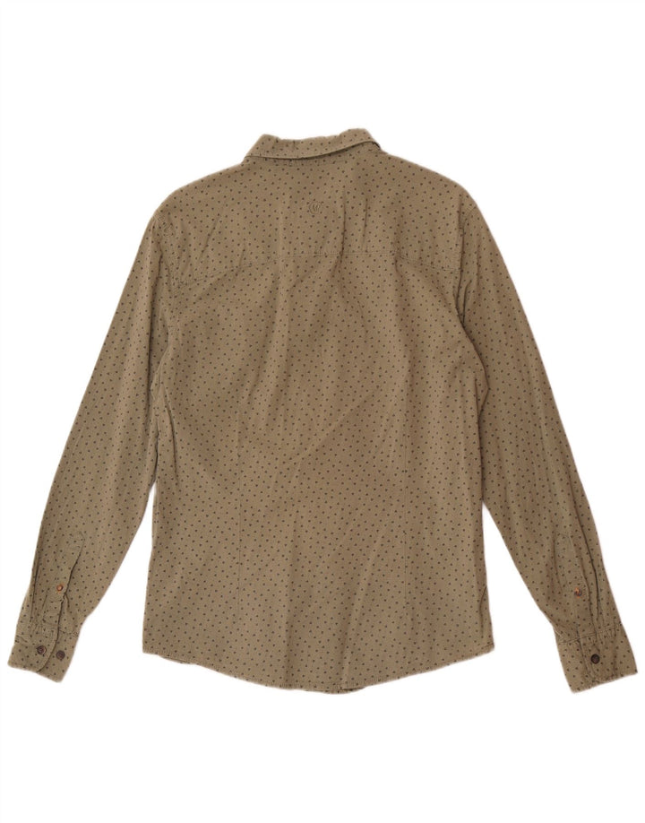 Camicia slim fit elasticizzata da uomo Fat Face in cotone geometrico verde medio
