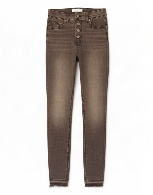 Jeans skinny a vita alta da donna Zara EU 36 XS W26 L27 Grigio