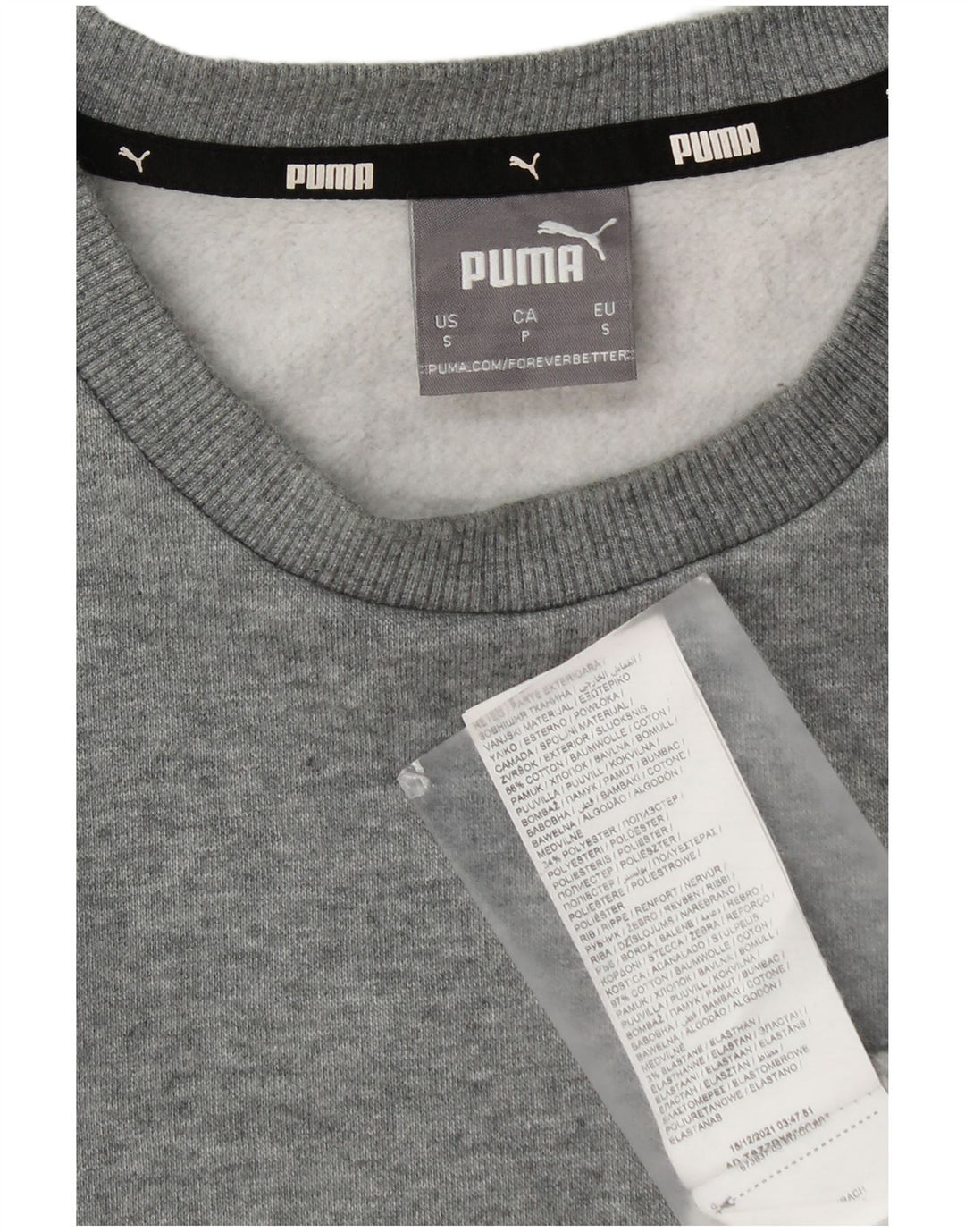 Felpa da uomo Puma Maglione piccolo in cotone grigio