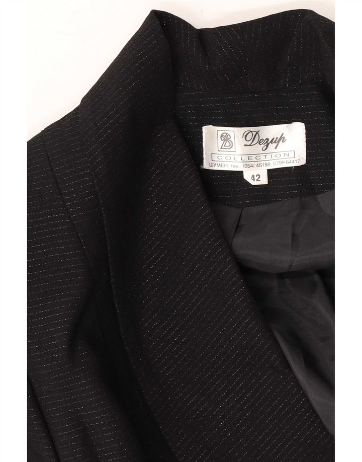 Giacca blazer doppiopetto vintage da donna IT 42 media a righe nere