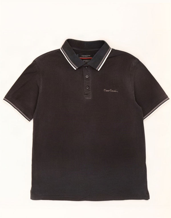 Polo da uomo Pierre Cardin Medium Black Cotton