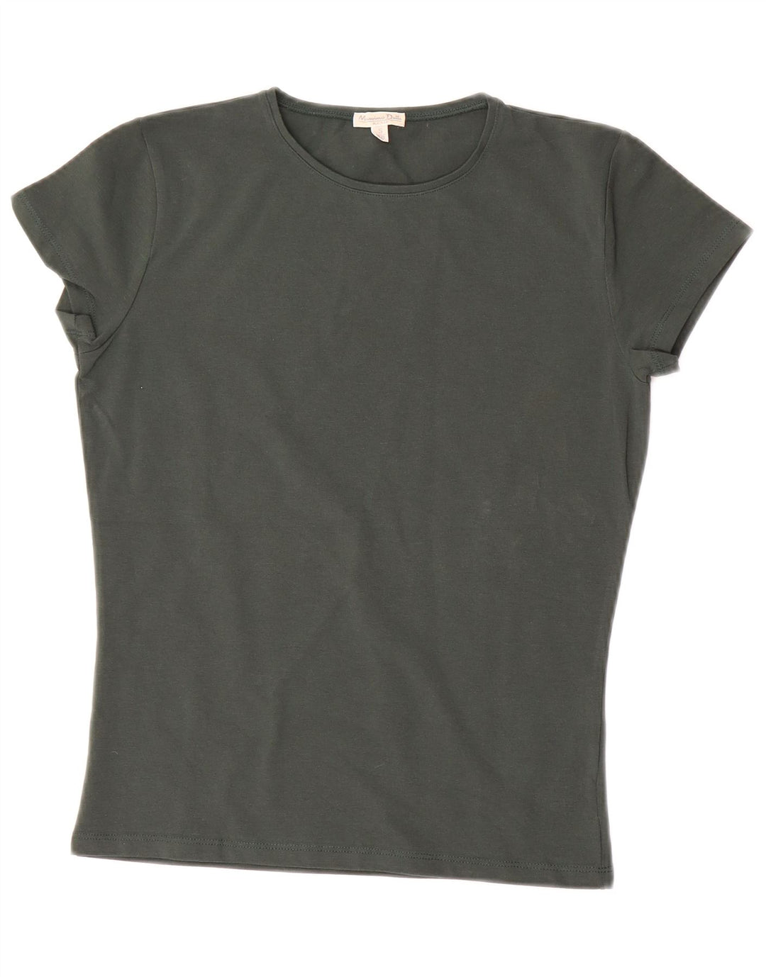 MASSIMO DUTTI T-shirt da donna Top UK 10 piccolo cotone verde