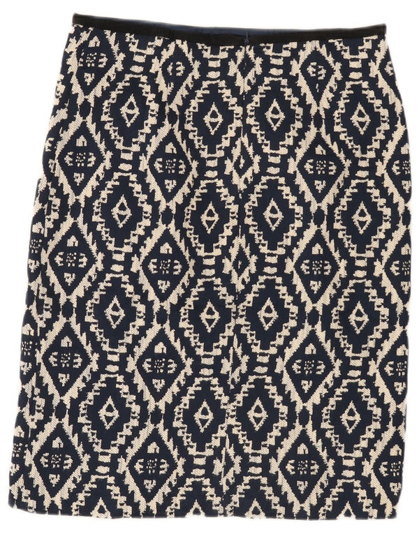 Gonna dritta da donna Marks & Spencer UK 12 Medium 30 Blu navy geometrico