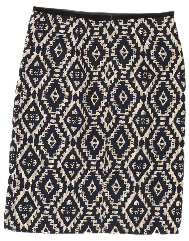Gonna dritta da donna Marks & Spencer UK 12 Medium 30 Blu navy geometrico