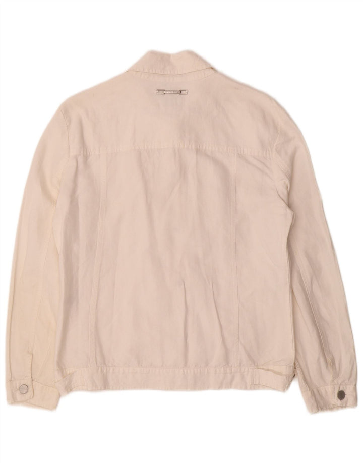 Giubbotto Bomber Donna TRUSSARDI JEANS IT 44 Cotone Bianco Sporco Medio