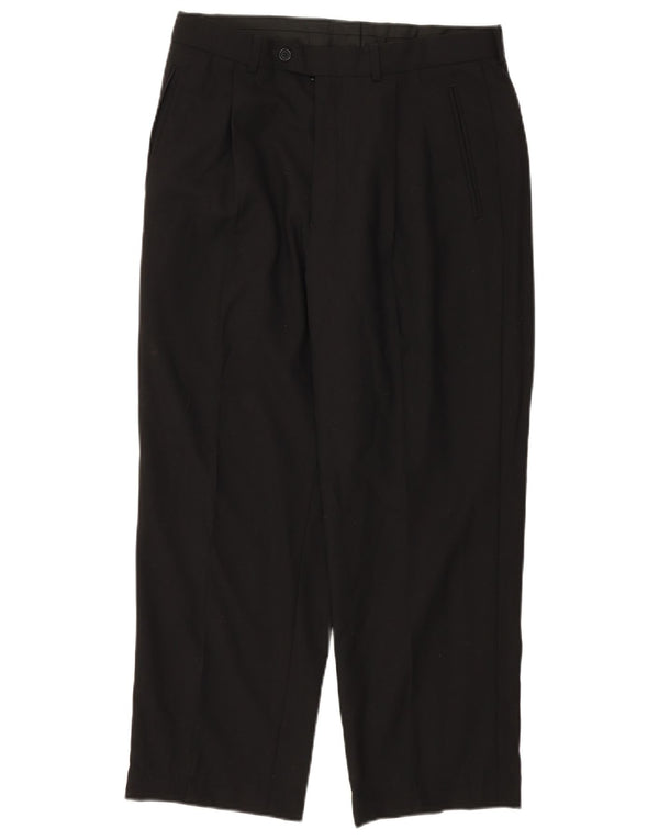 Pantaloni da abito con pegging Marks & Spencer da uomo St. Michael W32 L26 neri