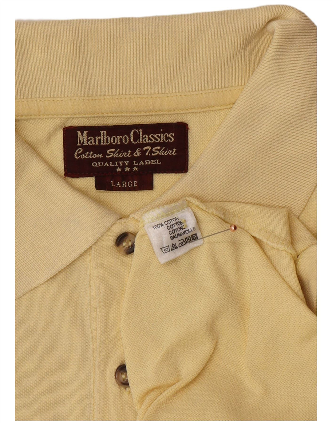 MARLBORO CLASSICS Polo da uomo grande in cotone giallo