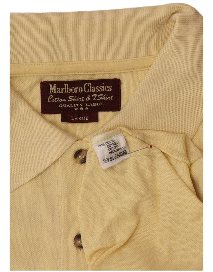 MARLBORO CLASSICS Polo da uomo grande in cotone giallo