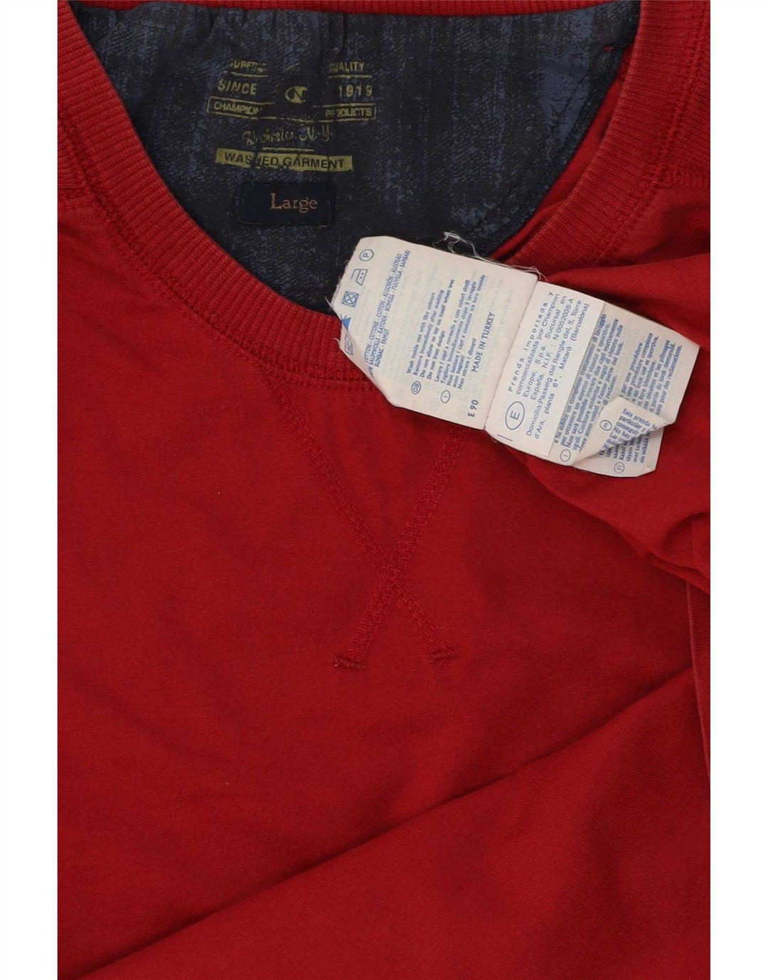 T-shirt da uomo Champion Top grande in cotone rosso