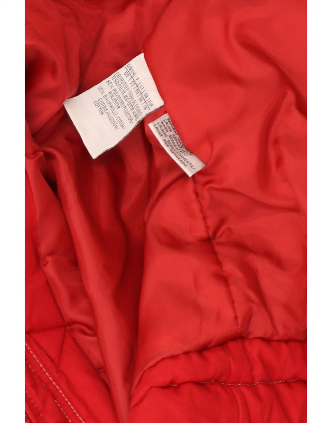 Giacca Parka con cappuccio da donna vintage UK 24 4XL Poliestere rosso Chevron