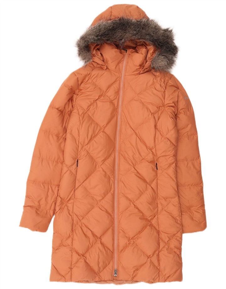 Cappotto imbottito con cappuccio da donna Columbia UK 14 Poliestere arancione medio