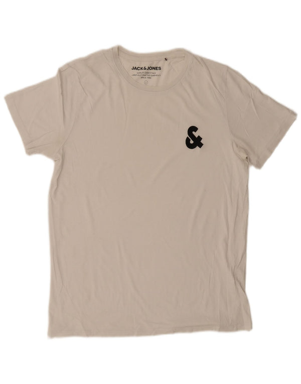 Jack & Jones T-shirt grafica da uomo grande in cotone bianco