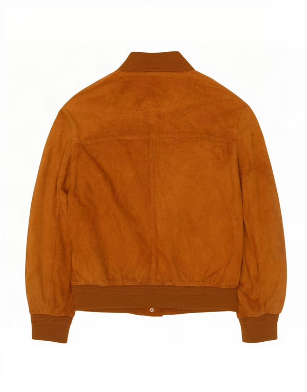 Giubbotto bomber in pelle scamosciata da uomo Evolution UK 44 2XL Pelle beige