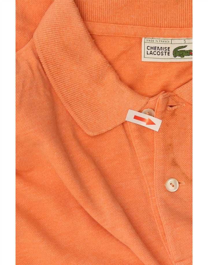 Polo da uomo a maniche lunghe Lacoste taglia 5 grande in cotone arancione