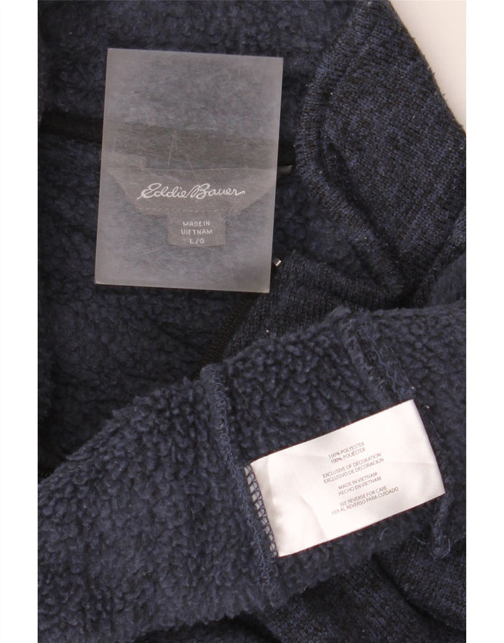 EDDIE BAUER Felpa con collo con zip da uomo Maglione grande poliestere blu navy