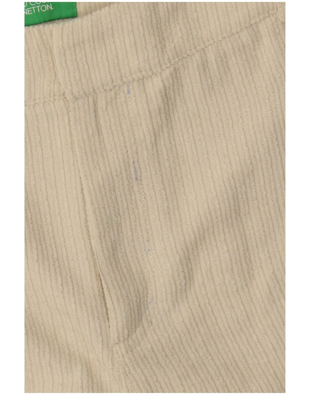 Pantaloncini di velluto a coste da donna Benetton UK 12 Medium W28 Poliestere beige