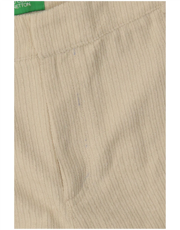 Pantaloncini di velluto a coste da donna Benetton UK 12 Medium W28 Poliestere beige