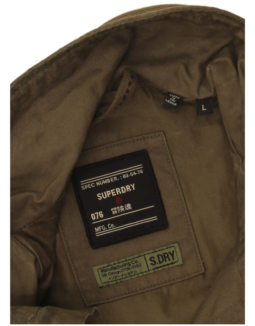 Giacca militare da uomo Superdry UK 40 grande cotone kaki