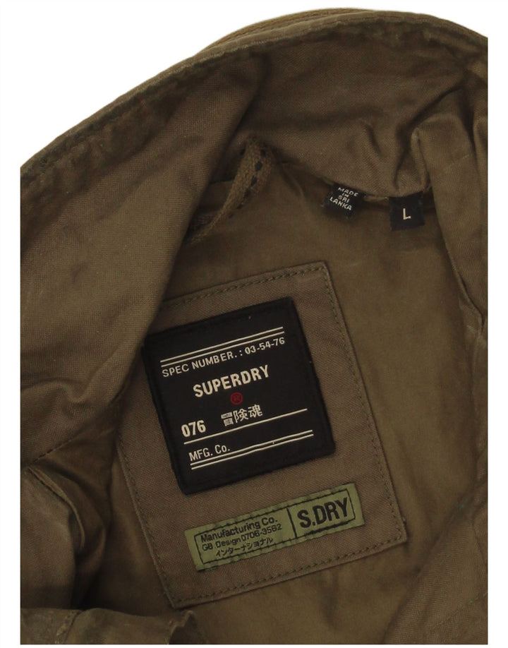 Giacca militare da uomo Superdry UK 40 grande cotone kaki