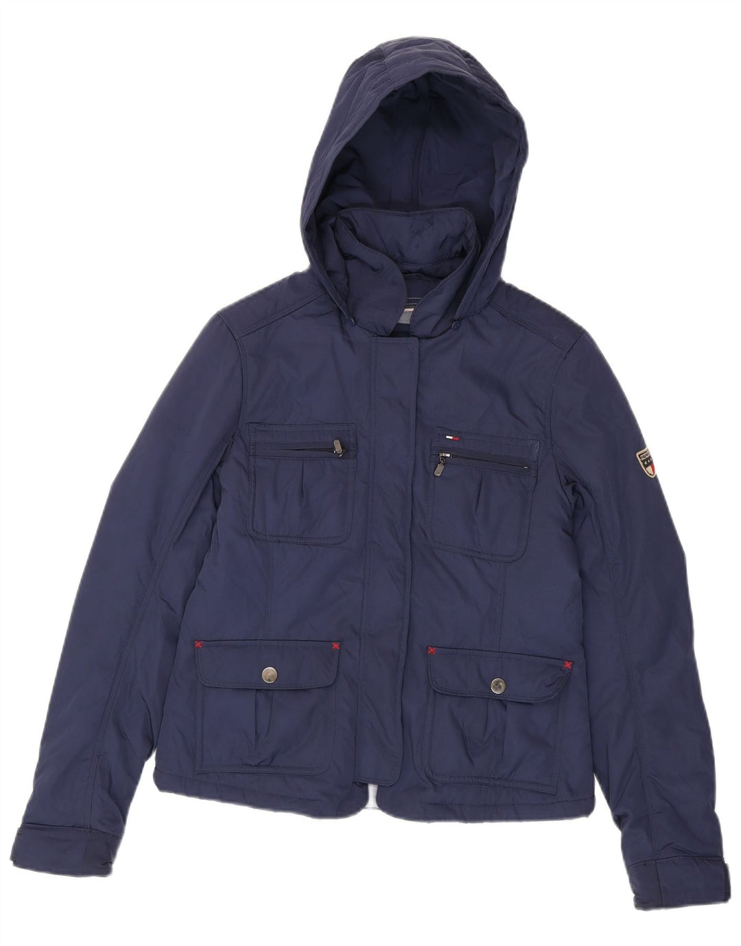 Giacca utility con cappuccio da donna Tommy Hilfiger UK 12 medio blu navy