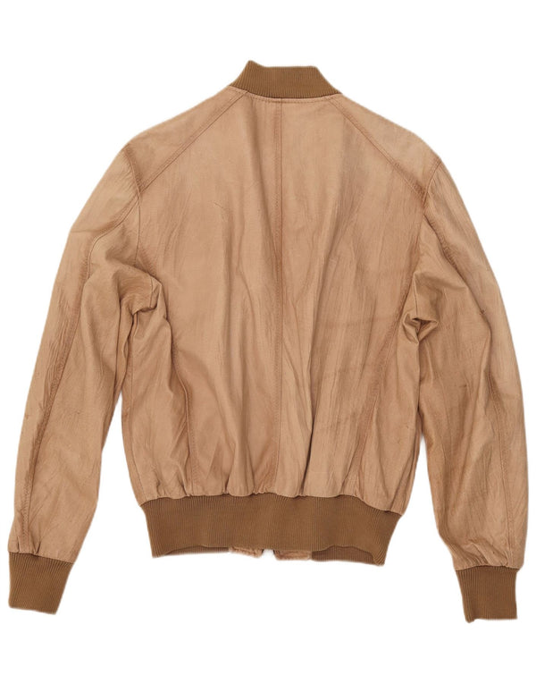 Giacca in pelle vintage da uomo IT 50 grande marrone