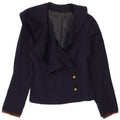 Giacca blazer vintage da donna a 2 bottoni UK 10 piccola blu navy