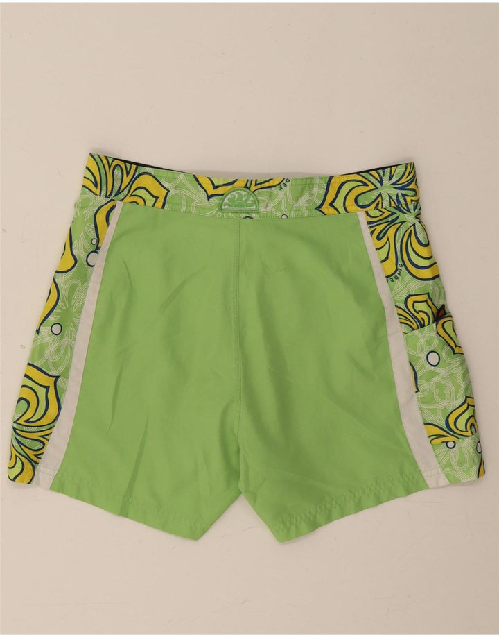 SUNDEK Mens Swimming Shorts Medium  Green Floral Polyester Vintage Sundek and Second-Hand Sundek from Messina Hembry 