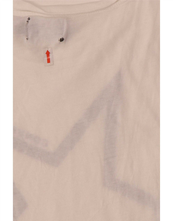 T-shirt grafica da donna Converse Top UK 14 grande cotone bianco