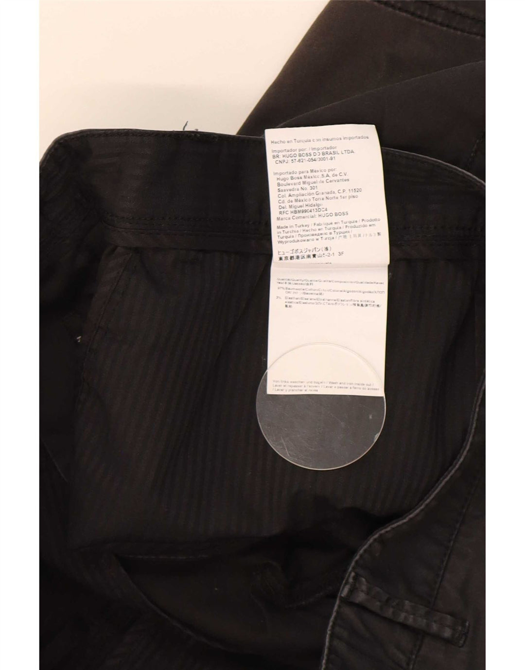 Pantaloncini chino da uomo Hugo Boss W28 piccoli in cotone nero