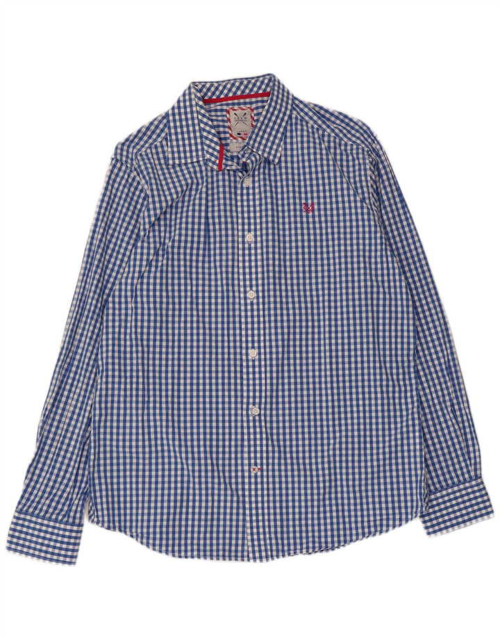 Crew Clothing Camicia da uomo dalla vestibilità classica, grande in cotone a quadretti blu