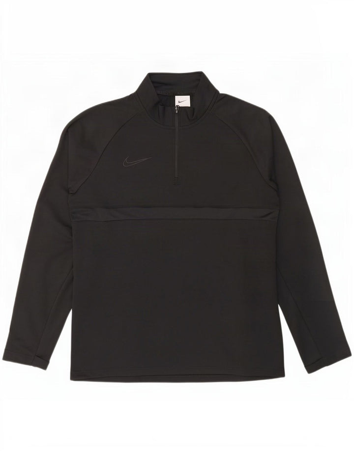 Maglia da tuta Nike Dri Fit con zip e collo pullover da uomo, poliestere nero medio